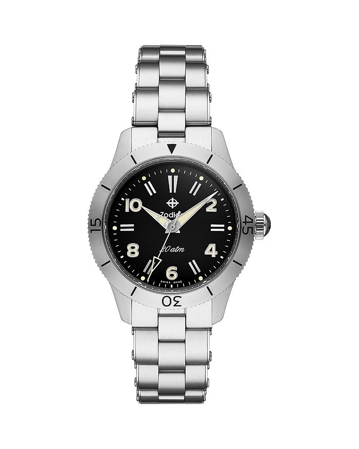 

Ref. 691 Часы с ручным заводом из нержавеющей стали, 36 мм Zodiac, черный