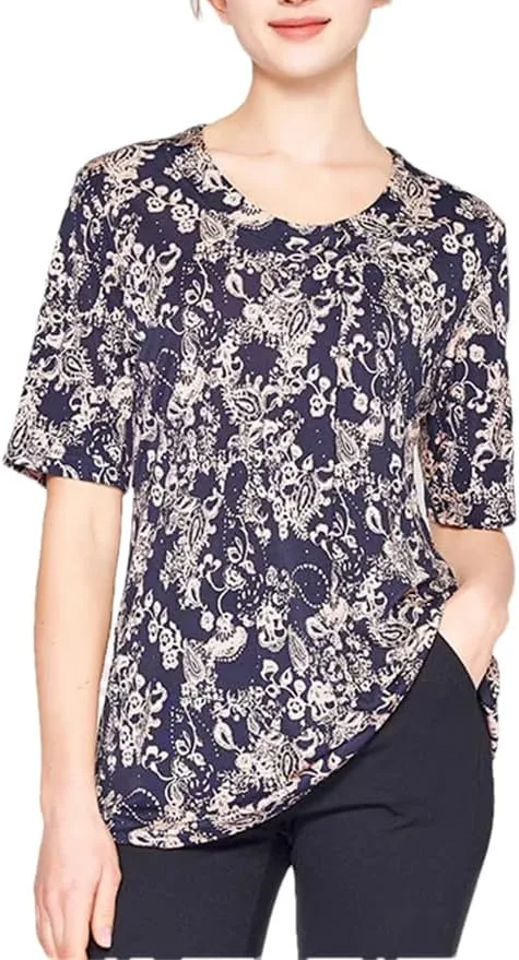 

Женская шелковая футболка с коротким рукавом и принтом Vsadsau