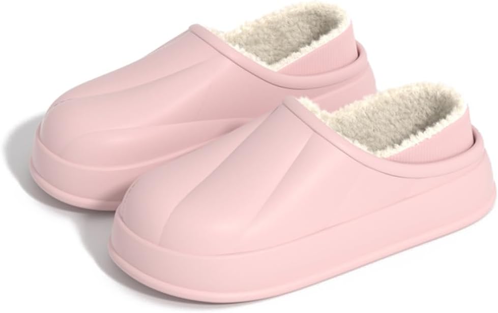 

Женские тапочки Rojeam, комфортные, водонепроницаемые, зимние, для сада, теплые домашние тапочки, для дома и улицы, для мужчин и женщин, розовый