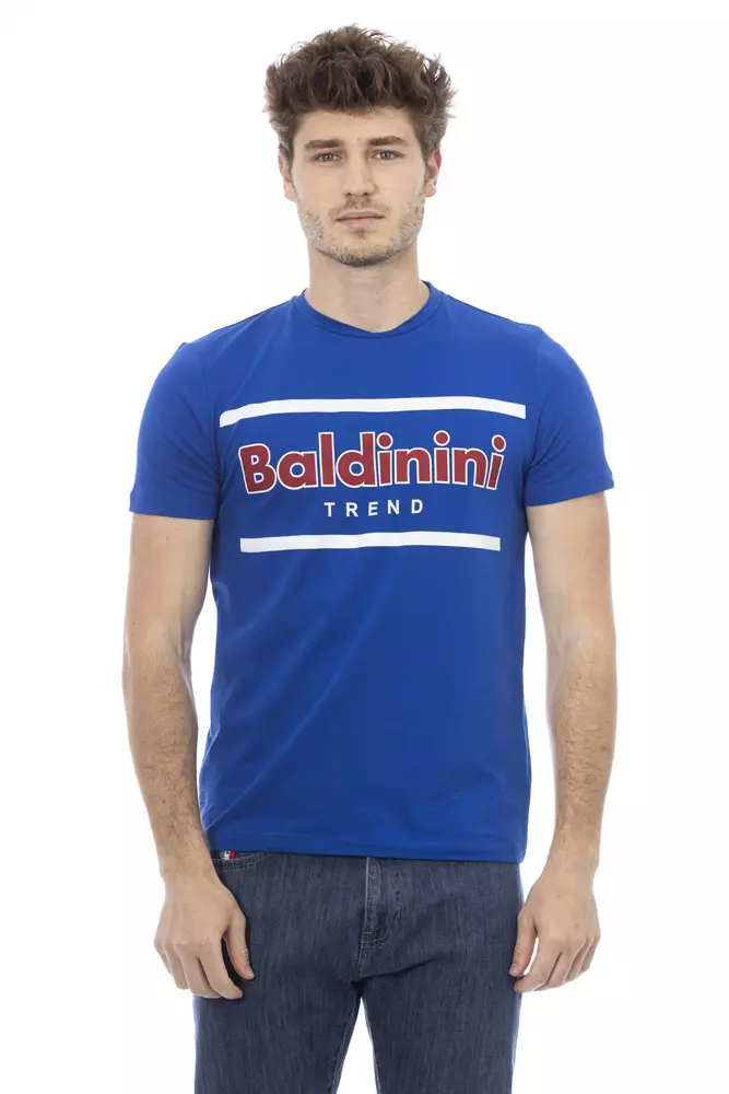 

Синяя хлопковая мужская футболка Baldinini Trend