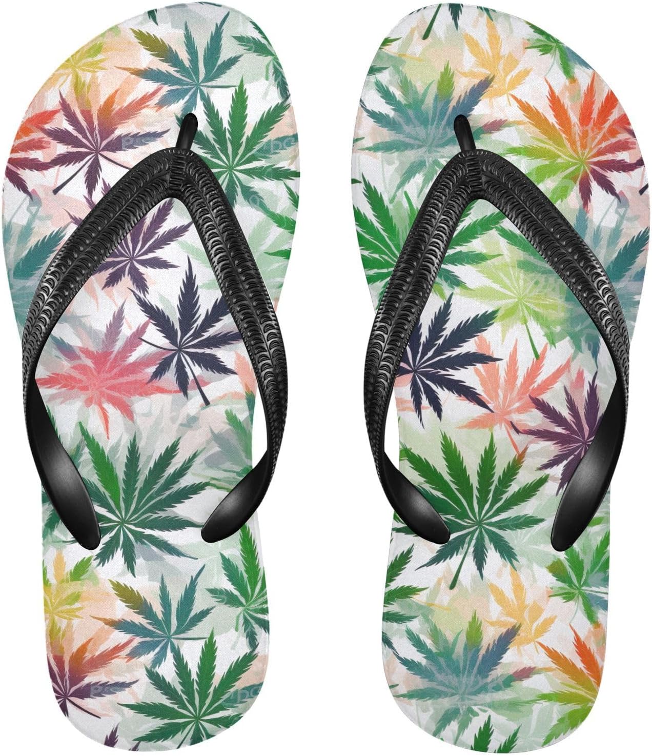 

Цветные белые шлепанцы с листьями, пляжные вьетнамки, резиновые нескользящие летние тапочки для прогулок для женщин и мужчин Sinestour