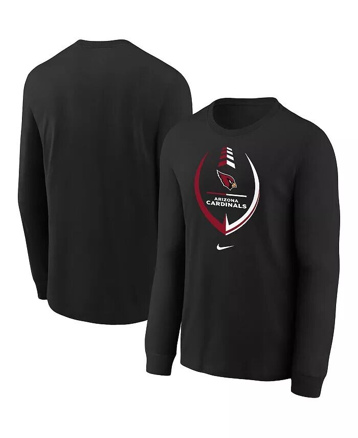 

Черная футболка Arizona Cardinals Icon с длинными рукавами для мальчиков и девочек для малышей Nike