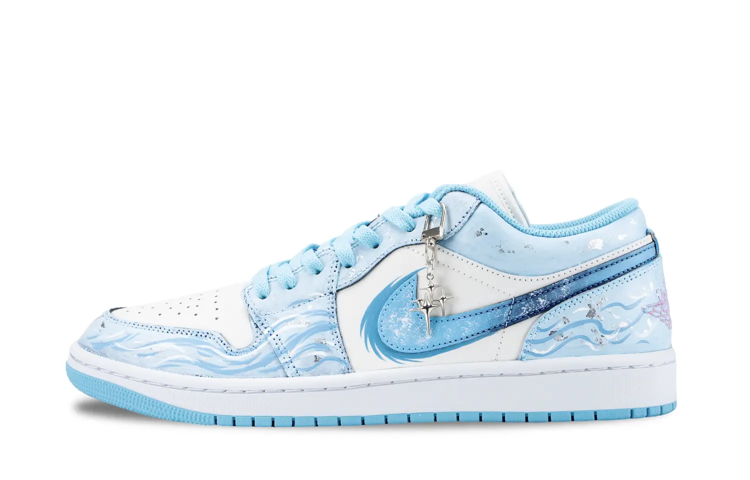 Jordan Мужские баскетбольные кроссовки Air 1 Deep Sea Era, износостойкие, винтажные, белый с синим — фото 3