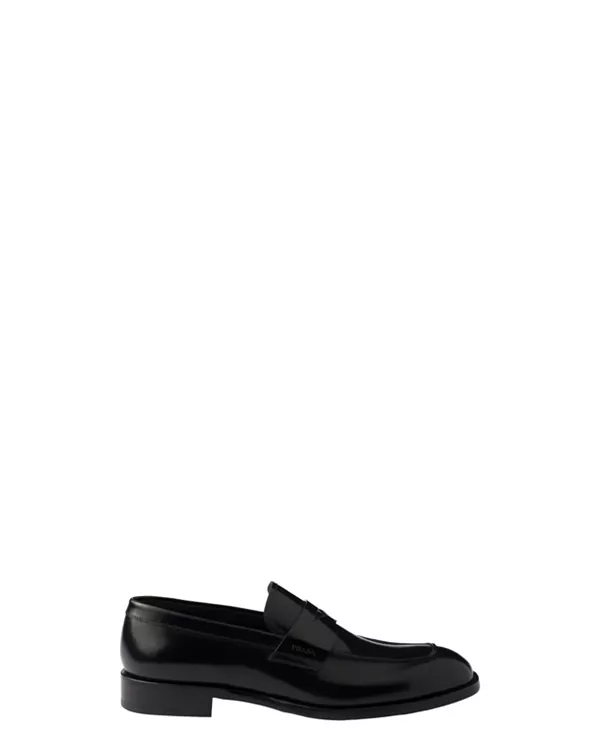 Мужские лоферы из матовой кожи Prada, черный — фото 2