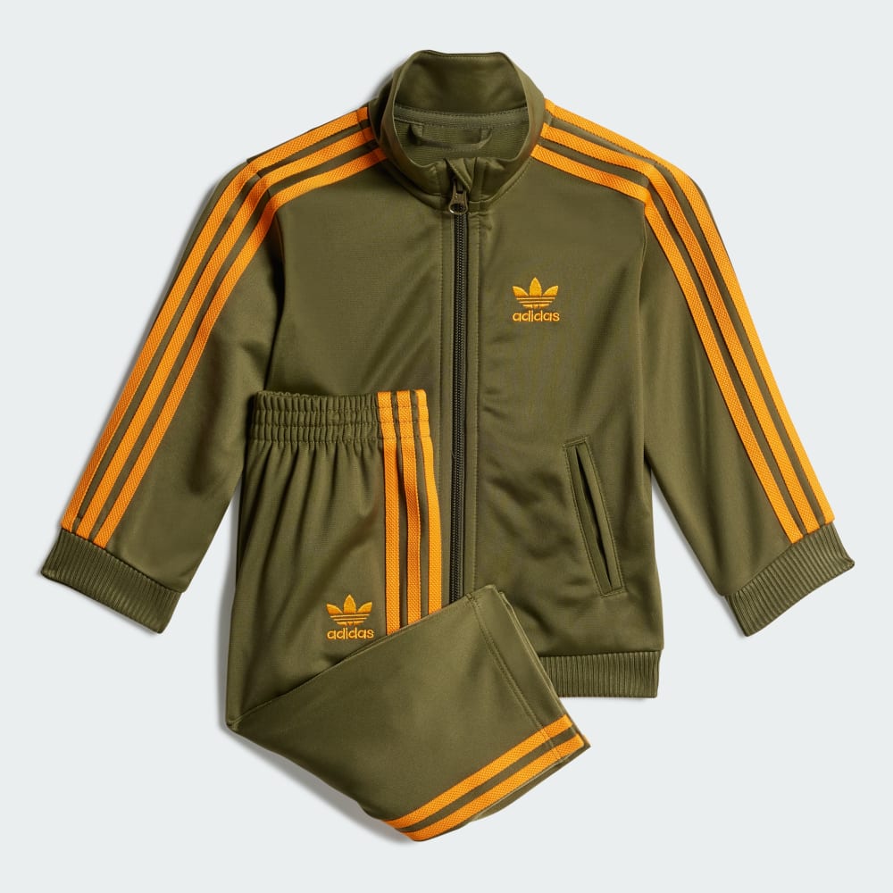 

Спортивный костюм Adidas Adicolor Firebird Track Suit Kids, цвет Focus Olive/Crew Orange