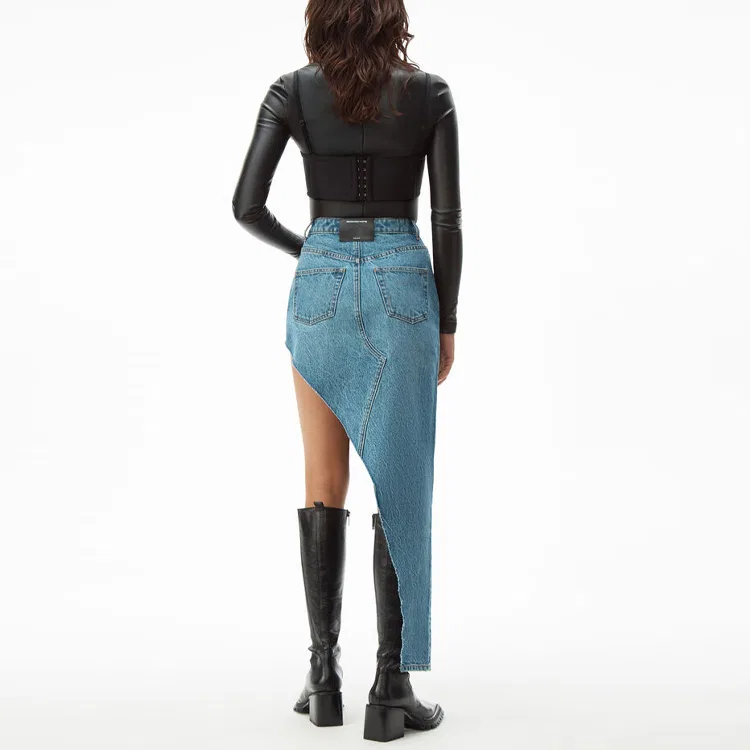 Джинсовая длинная юбка женская винтажная medium blue Alexander Wang, Vintage Medium Blue — фото 4