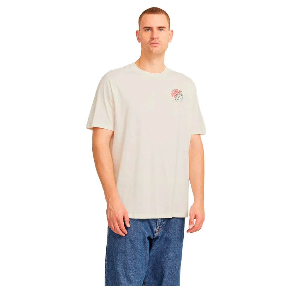 

Футболка с коротким рукавом Jack & Jones Floral Plus Size, бежевый