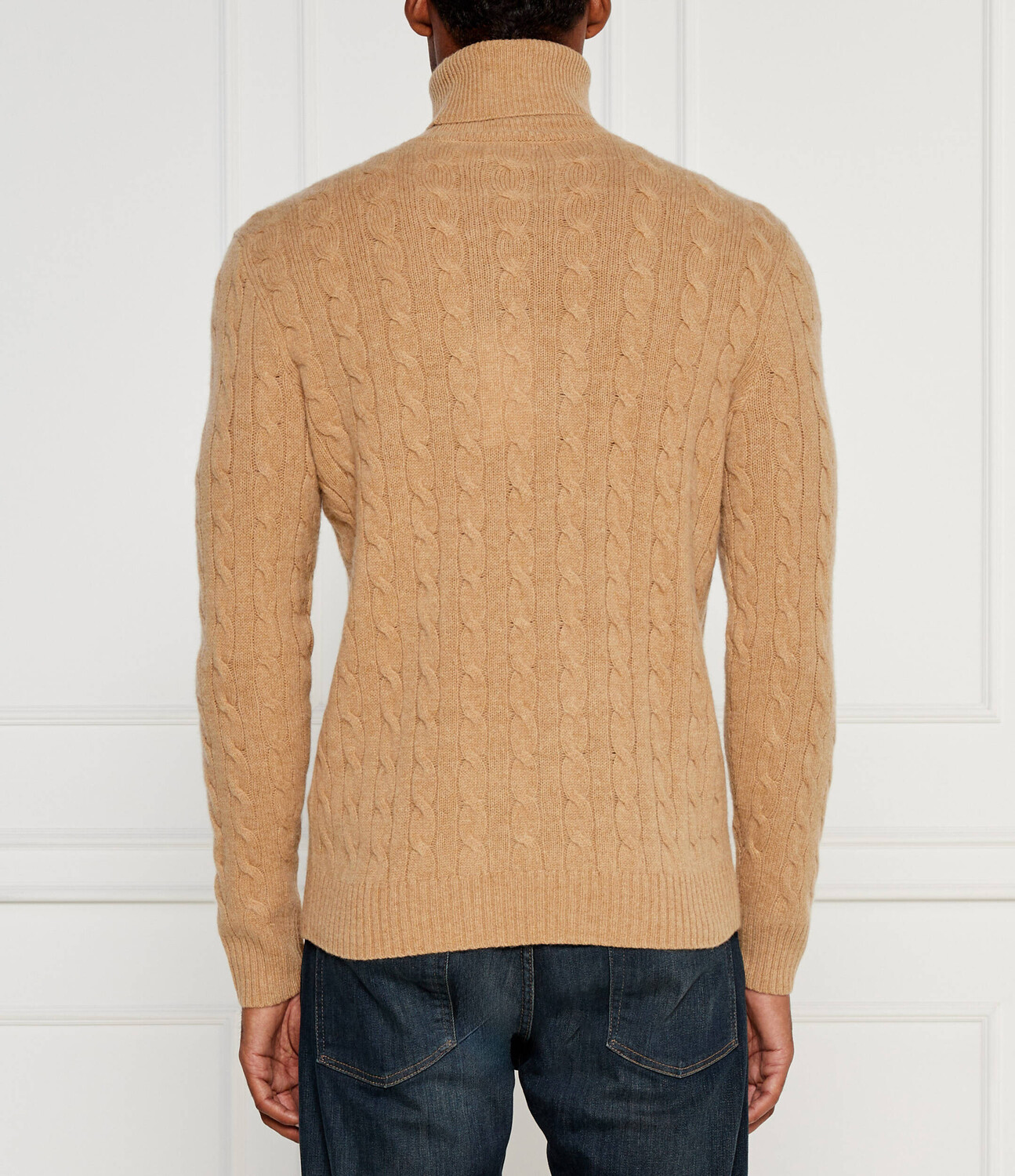 Свитер из шерсти POLO RALPH LAUREN Slim Fit, кэмел — фото 4