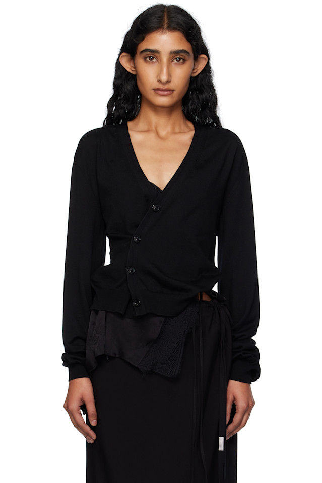 

Кардиган Zofia асимметричный со вставками Ann Demeulemeester, черный