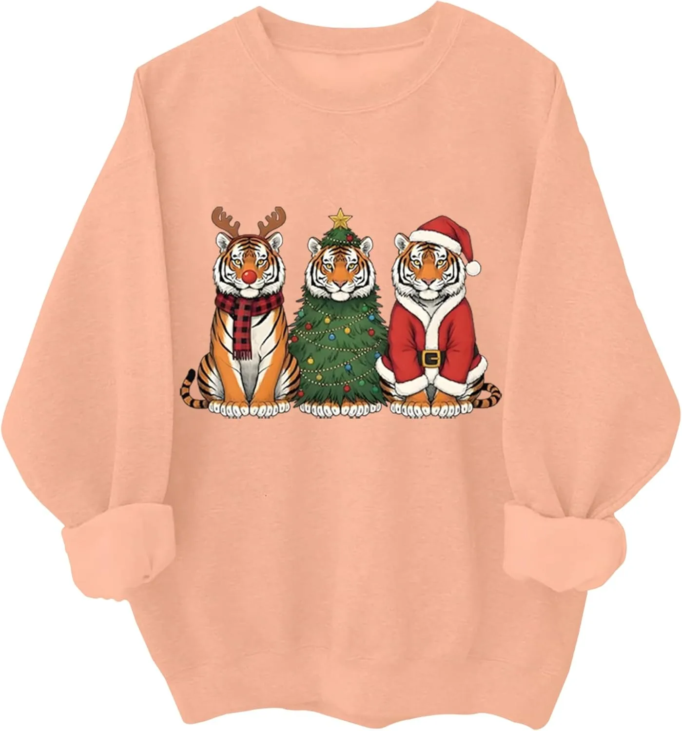 

Рождественский свитшот Tiger с длинными рукавами для женщин и мужчин Relliot