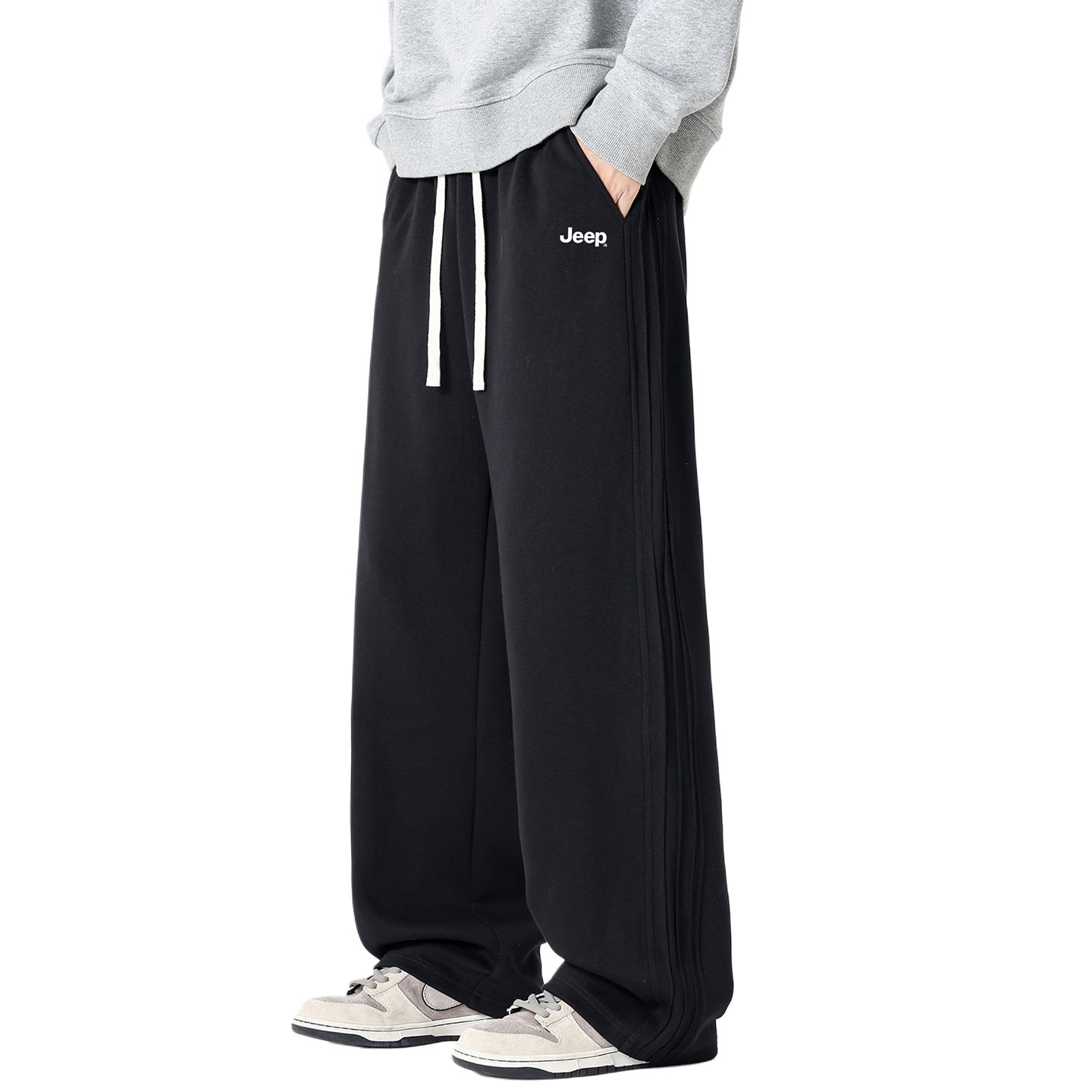 

Повседневные брюки Unisex Moderate Straight Fit Jeep, черный fleece-lined