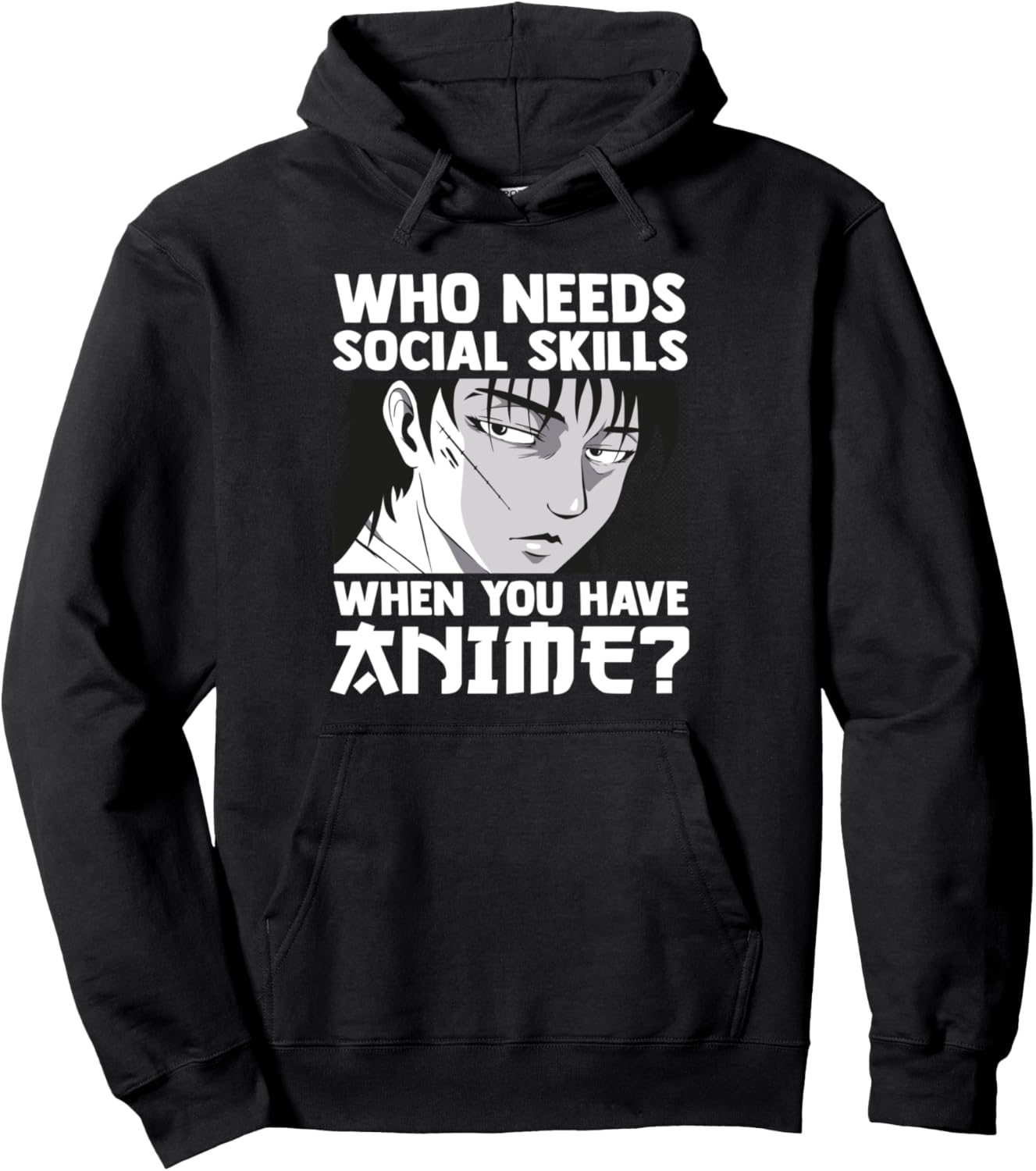 

Аниме для тех, кому нужны навыки общения Худи с аниме-тематикой South Korea & Anima Merchandise Gift, черный