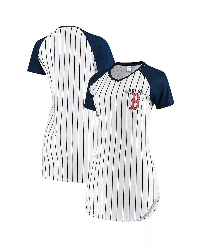 

Женская белая ночная рубашка Boston Red Sox Vigor в тонкую полоску Concepts Sport