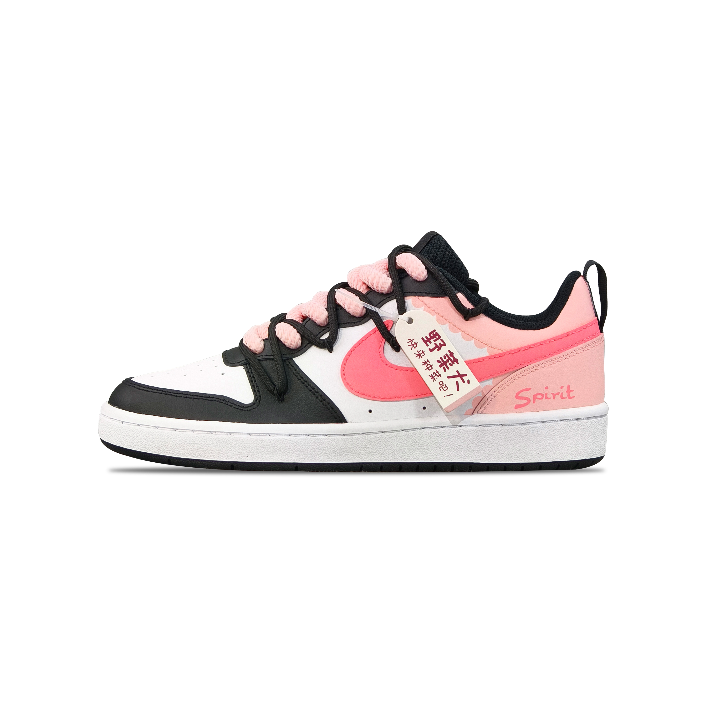 

Кроссовки Nike Court Borough Skateboard Shoes Women's Low-Top Black Pink, Розовый, Кроссовки Nike Court Borough Skateboard Shoes Women's Low-Top Black Pink