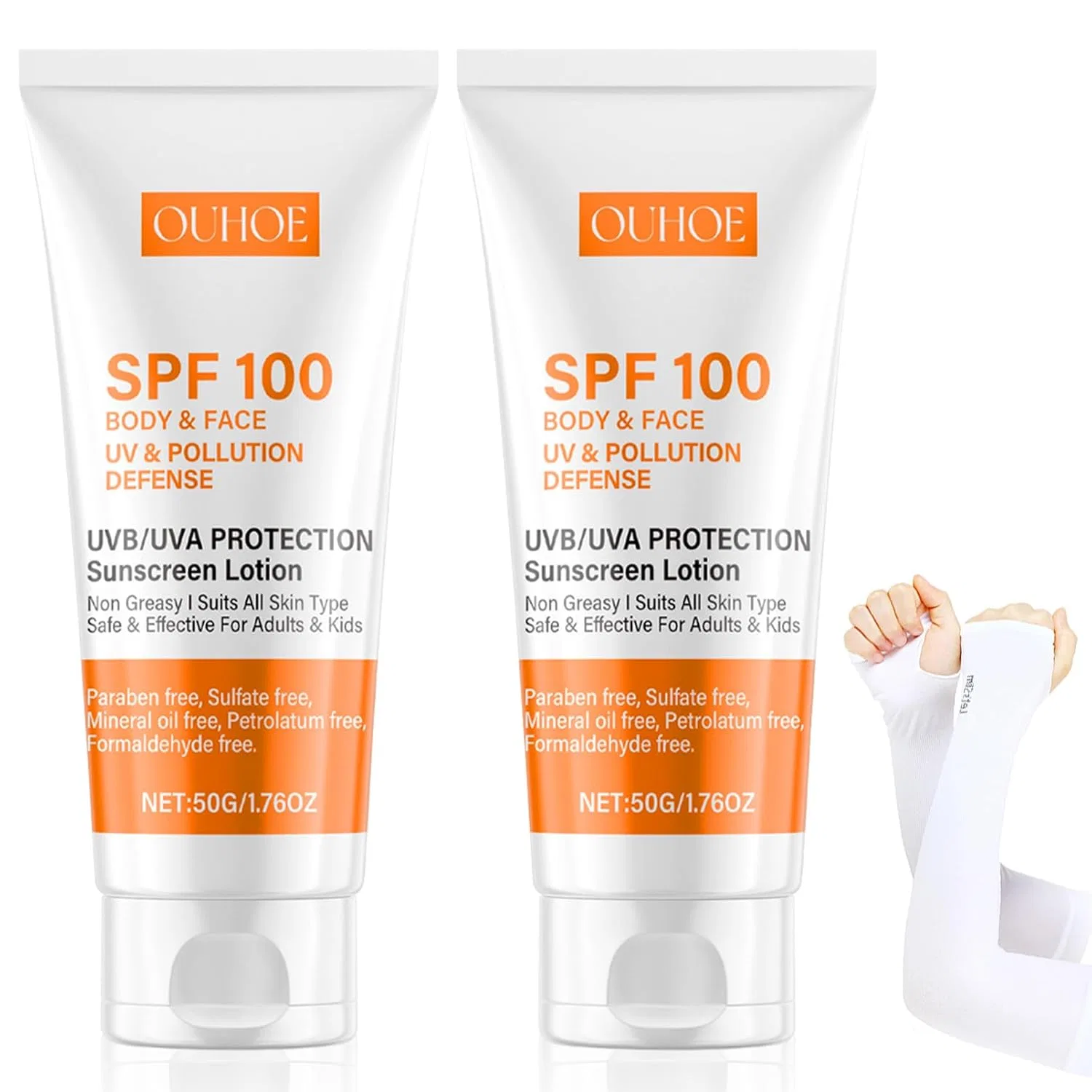 Набор из 2 солнцезащитных кремов SPF 100 с чехлами Ice Silk 50 г Taimeimao