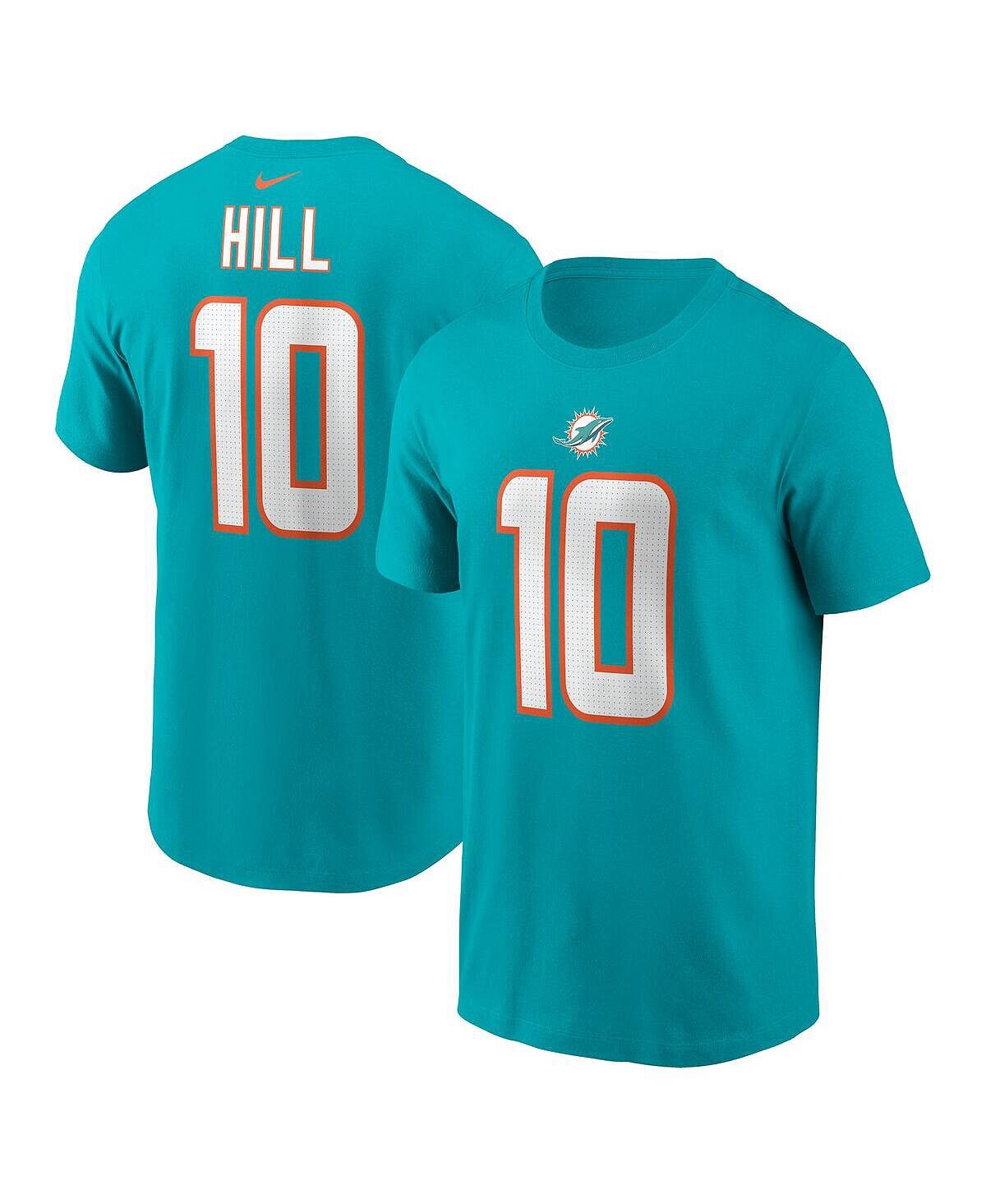 

Мужская футболка Tyreek Hill Aqua Miami Dolphins с именем и номером игрока Nike