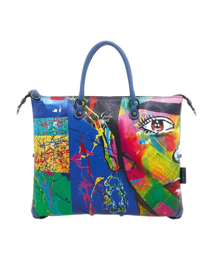 

Трансформируемая дорожная сумка из кожи с принтом Gabs, мультиколор