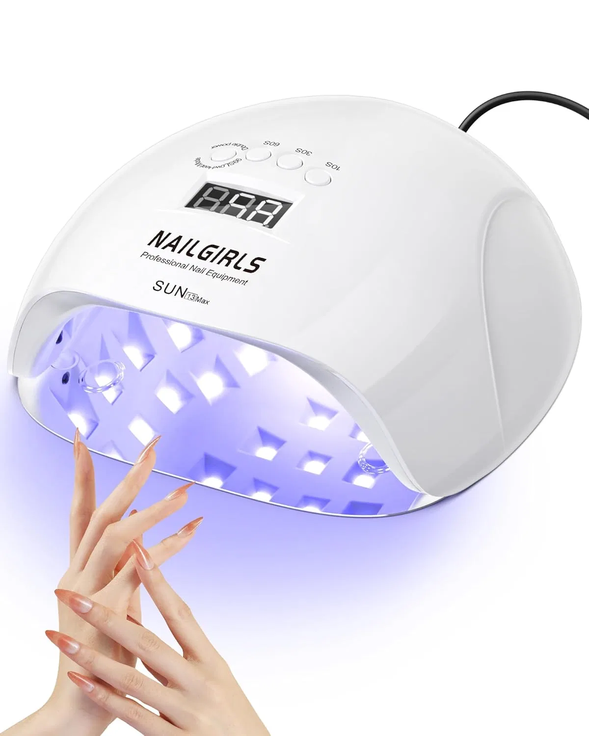 УФ-лампа для гель-лака «Nailgirls» 220 Вт с 4 таймерами Nailgirls, White 220W