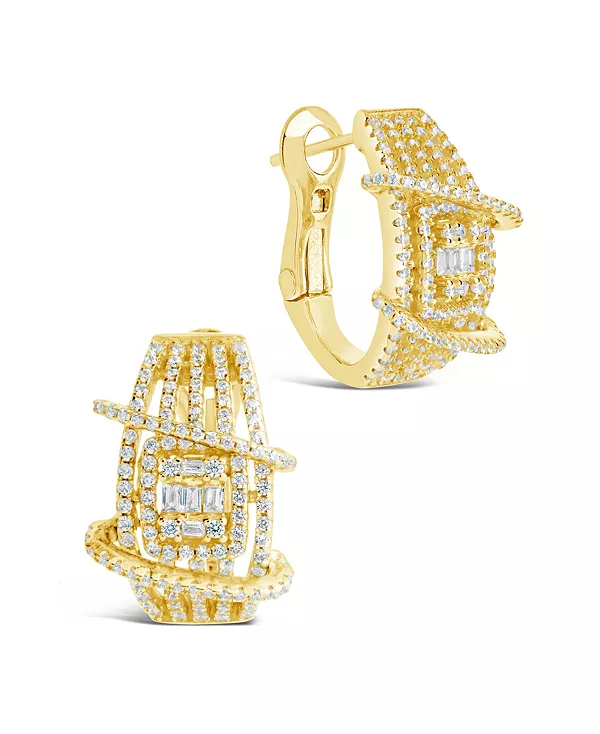 

Крупные серьги-кольца Leigh с кубическим цирконием Sterling Forever, gold