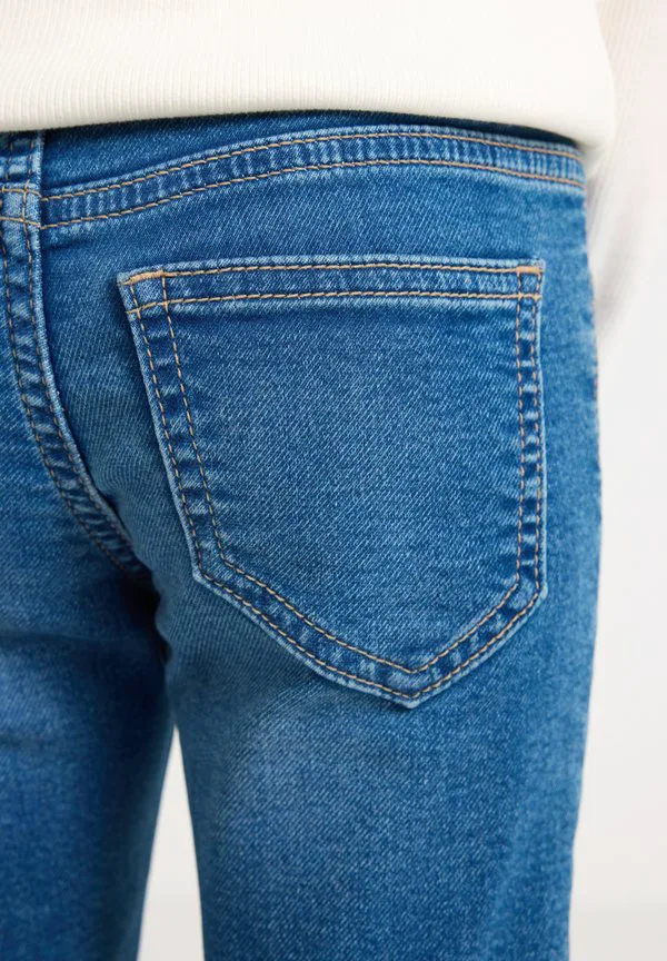 Брюки до колена, прямые джинсы с вырезом в форме сердца Lindex, Blue Denim — фото 4