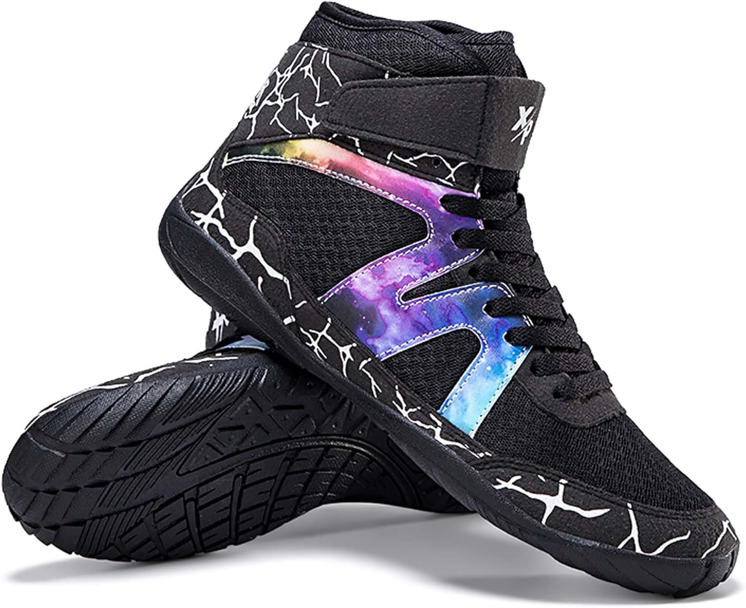 

Профессиональные боксерские ботинки для мужчин и женщин, для соревнований, тренировок, борьбы, легкие, нескользящие, высокие, спортивные, фитнес-ботинки, обувь для тяжелой атлетики и тхэквондо Generic, черный