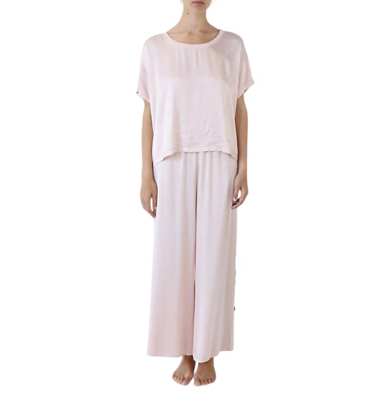 

Укороченные атласные брюки Mo Crop в цвете Nude Pink PJ Harlow