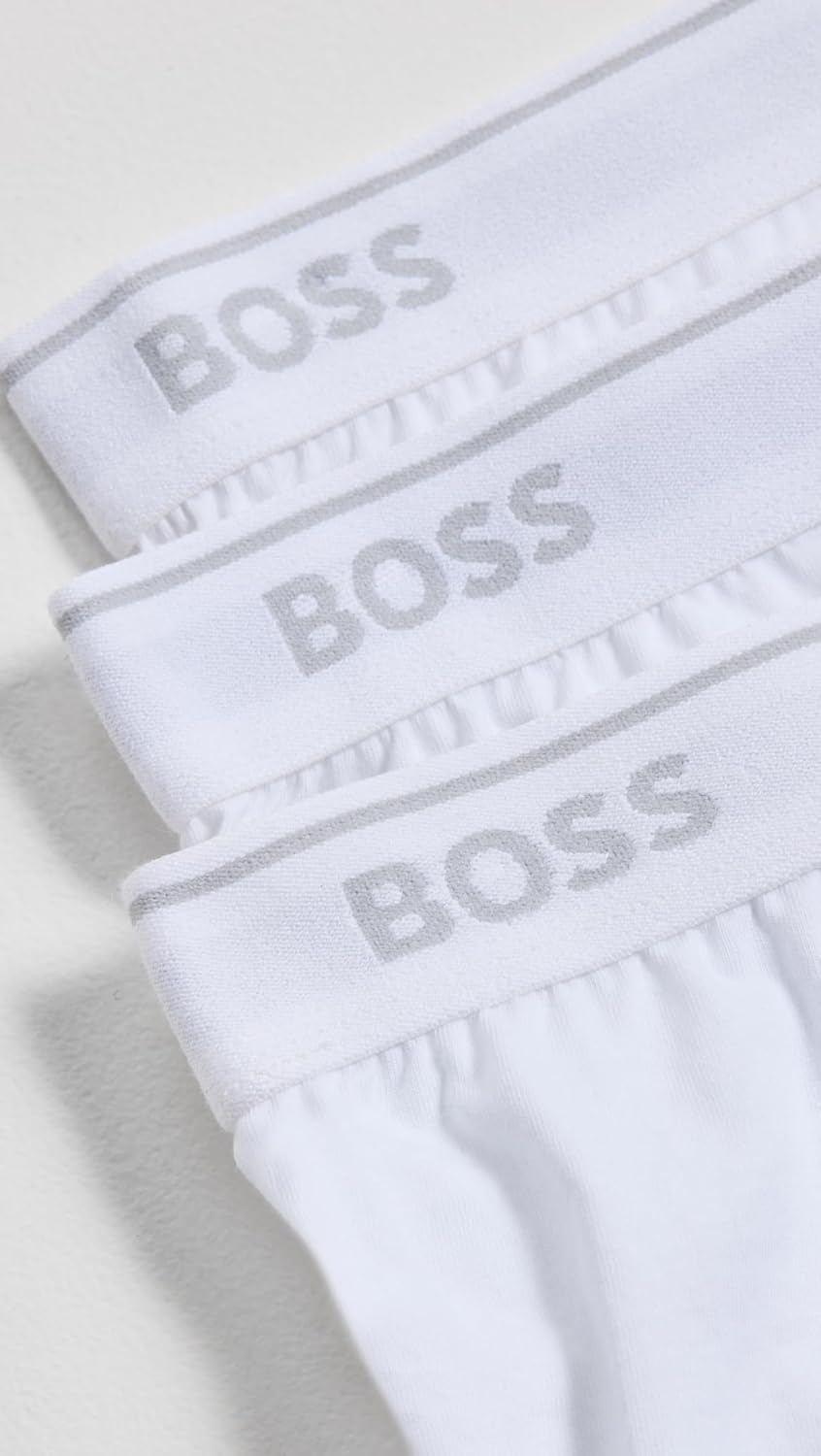 BOSS Мужские классические боксеры из хлопка, 3 шт, New Bright White — фото 4