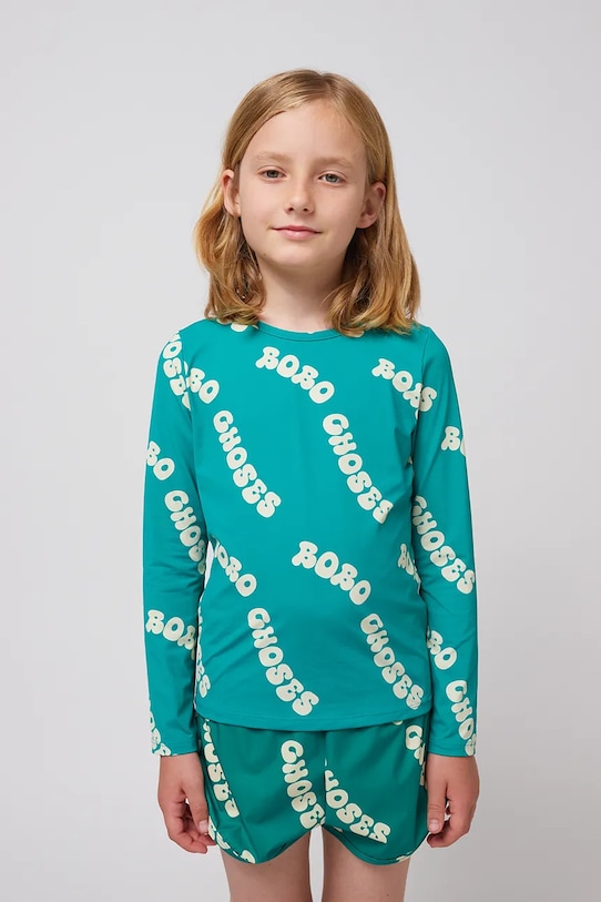 

Детский купальный лонгслив Wavy Bobo Choses, бирюзовый