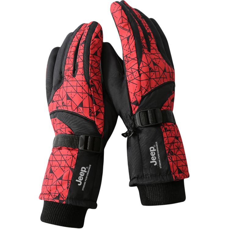 

Спортивные перчатки из полиэстера Unisex Jeep, camouflage красный