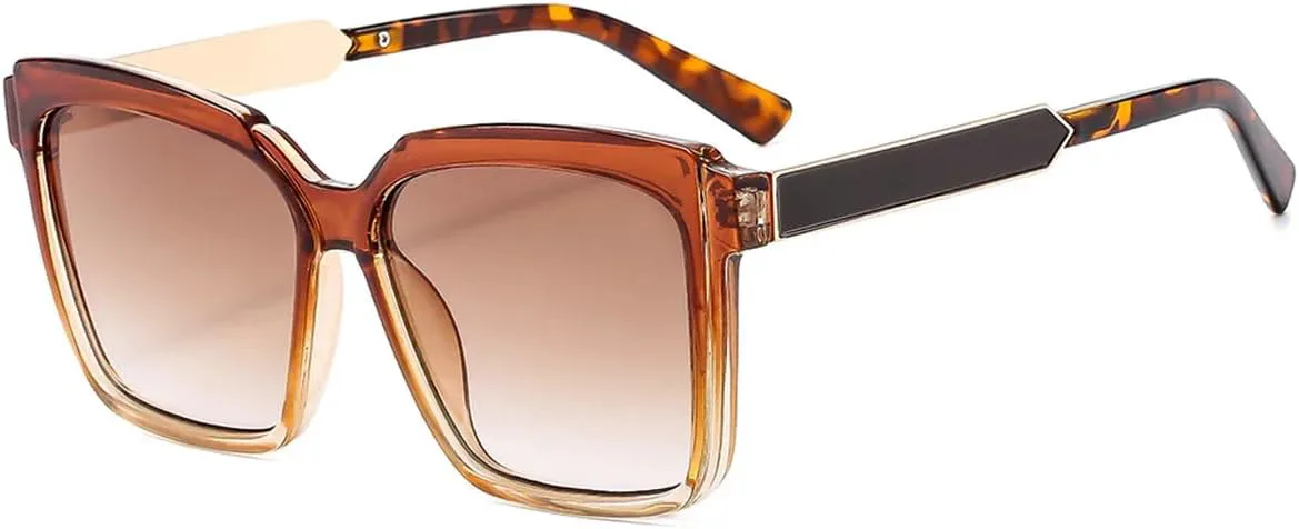 

Солнцезащитные очки для мужчин и женщин - защита UV400 - большая оправа с градиентными линзами для занятий спортом на открытом воздухе и вождения DSVIGF, Brown