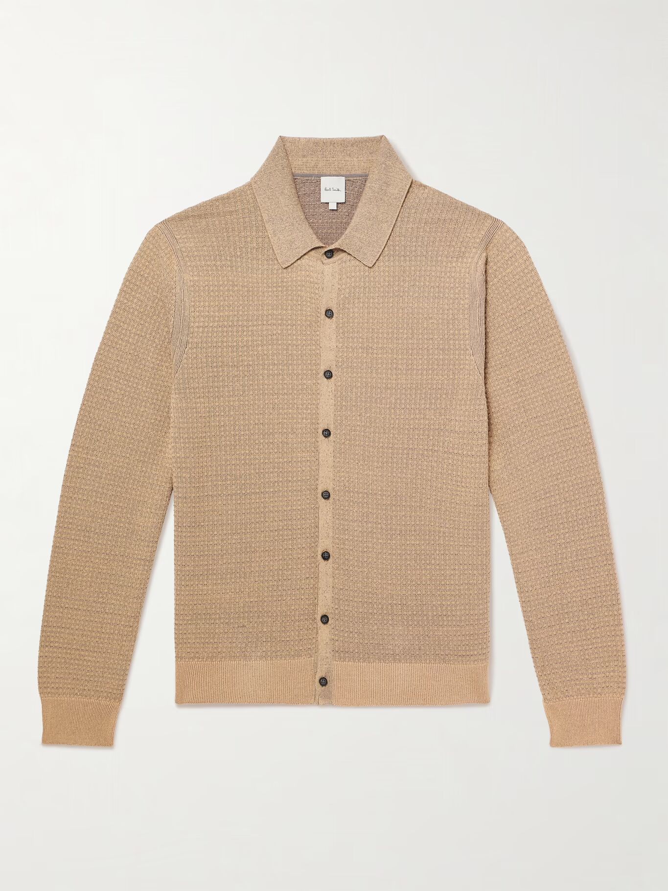 

Кардиган вафельной вязки из смеси хлопка и льна PAUL SMITH, бежевый