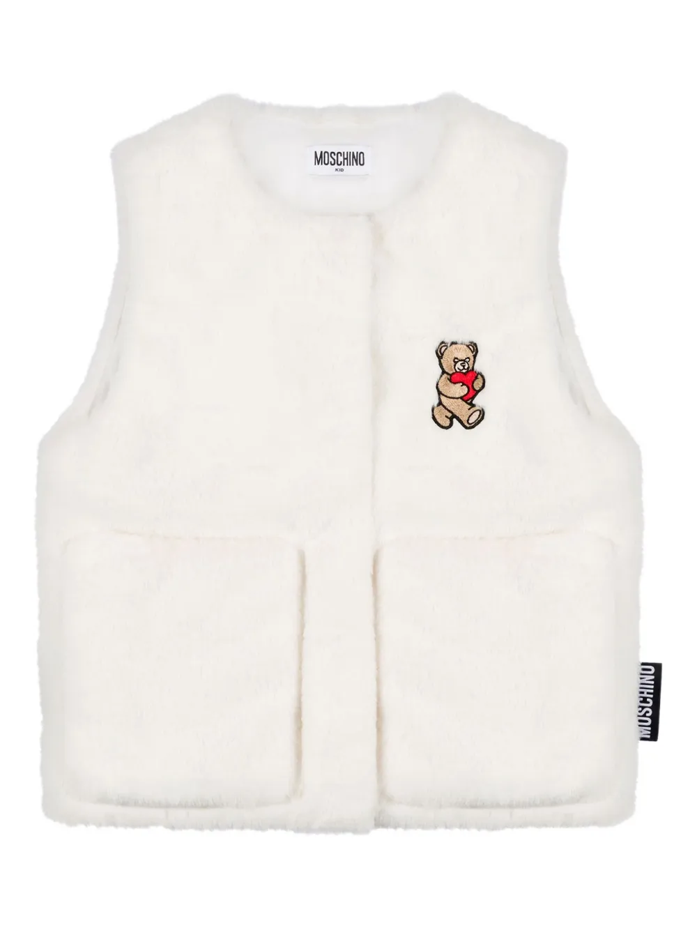 

Жилет с принтом Teddy Bear Moschino Kids, белый