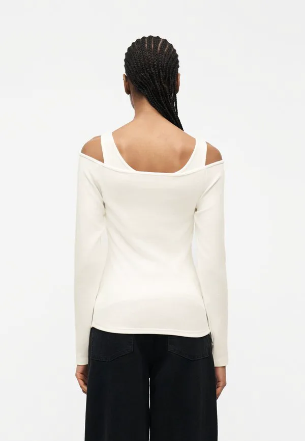 Футболка с длинными рукавами и открытыми плечами с логотипом Gap, New Off White — фото 3