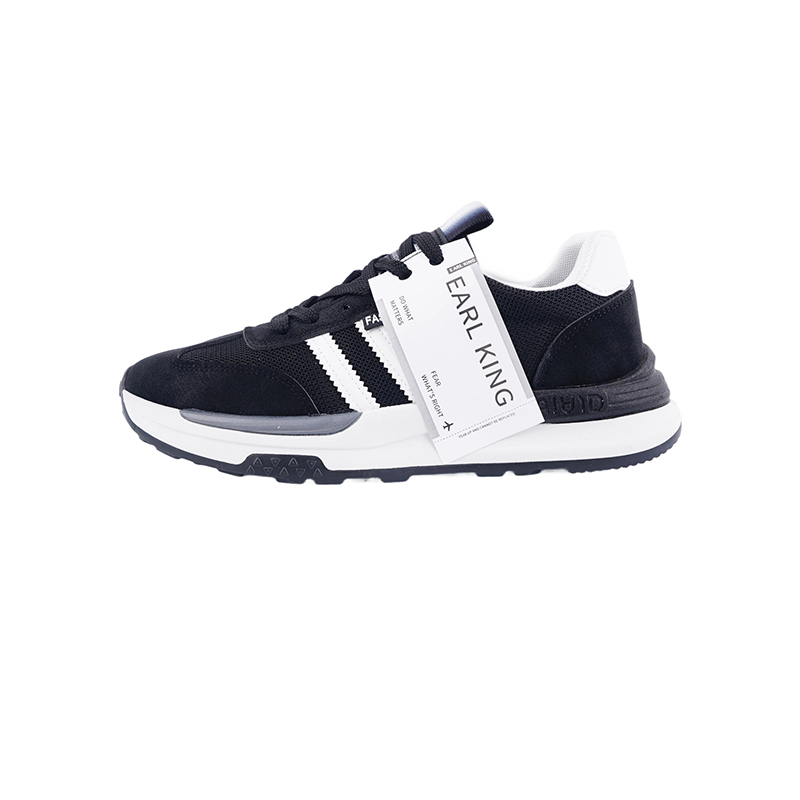 

Earl king Износостойкие и легкие мужские низкие кеды Casual Black, цвет Black