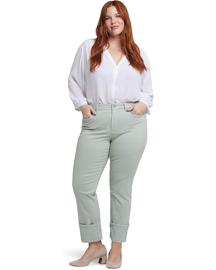 

Джинсы NYDJ Plus Marilyn Straight With Cuff Jeans In Tomatillo, цвет Tomatillo