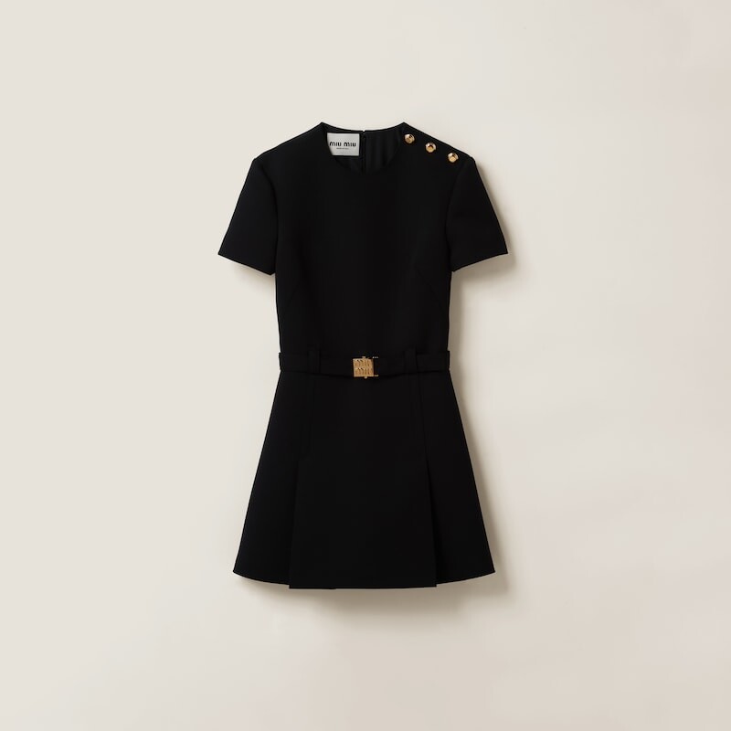 

Короткая юбка грейн-де-пудр Miu Miu, черный
