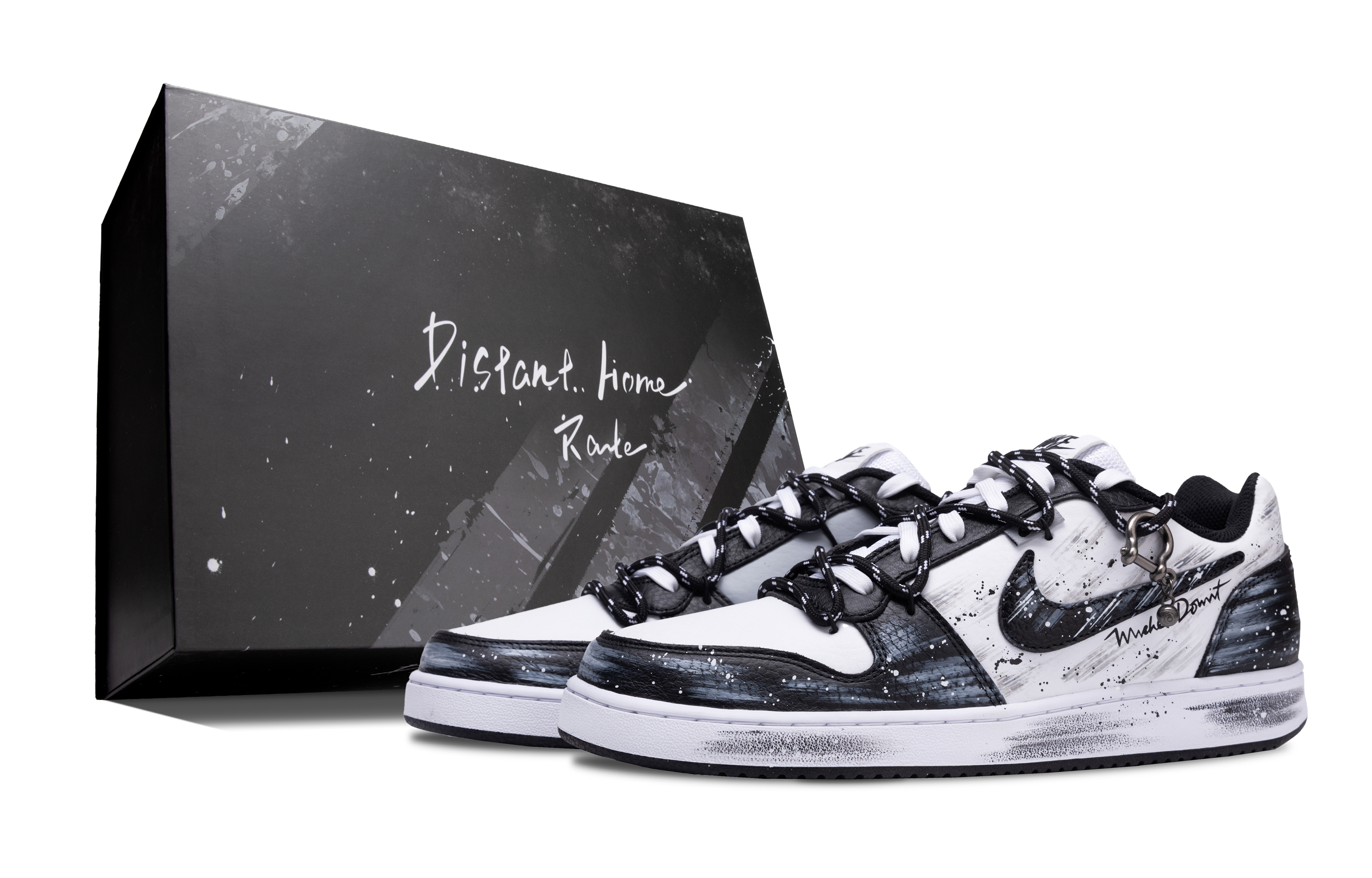 

Nike Кроссовки для скейтбординга EBERNON Dark Moon Symphony с противоскользящим покрытием, низкие, мужские, черно-белые