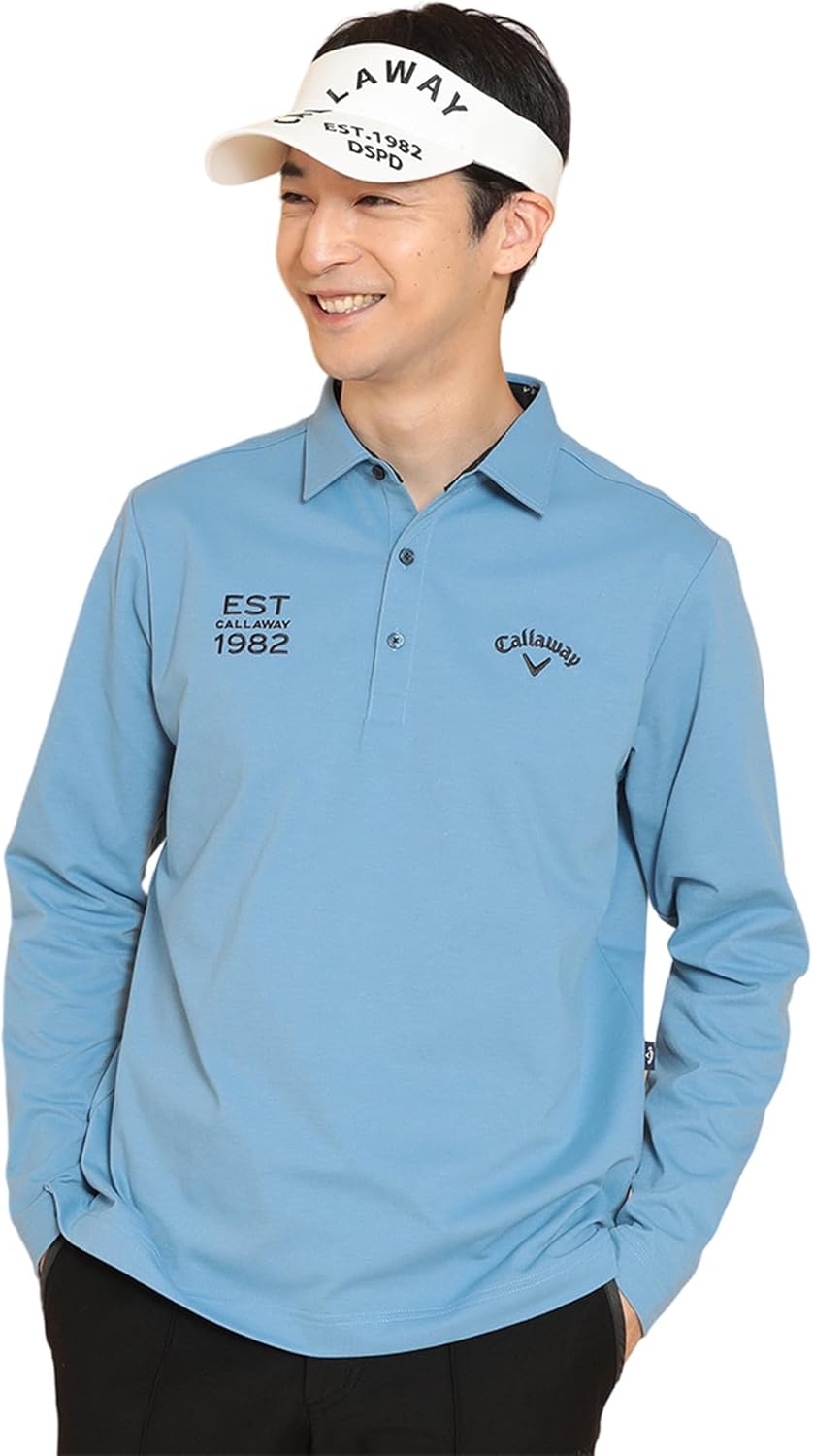 

Мужская рубашка-поло с длинным рукавом Callaway C24233100 (впитывающая, быстросохнущая), для гольфа, синий