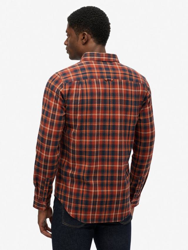 Длинная клетчатая рубашка в стиле лесоруба из хлопка Superdry, Logger Check Orange — фото 2