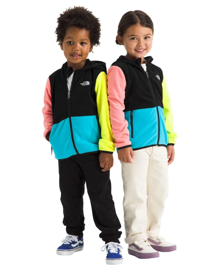 Детская толстовка на молнии Glacier 2T-7 для девочек The North Face, tnf черный/meridian синий/fizz lime/coral crush