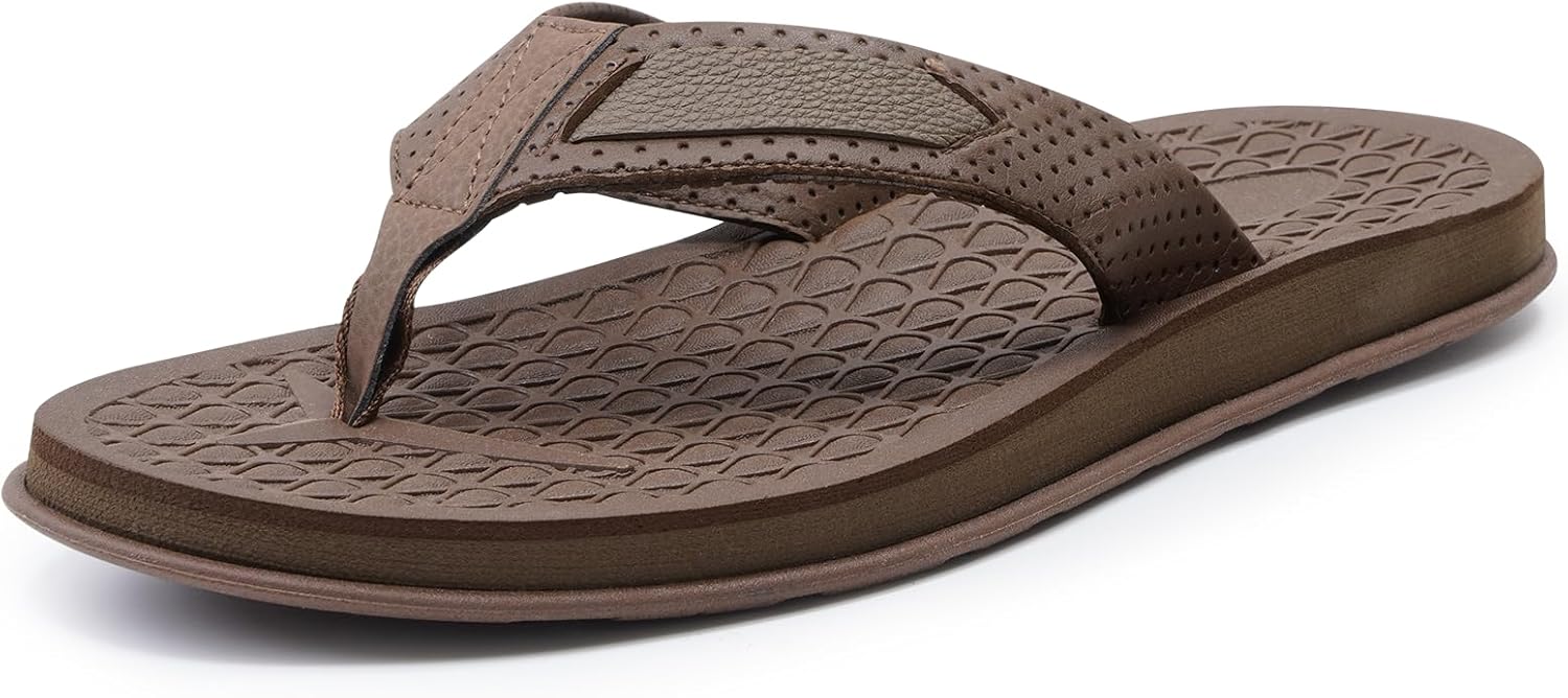 

Мужские шлепанцы MALIDA, Нескользящие тапочки для ванной, с амортизирующей подошвой, для дома и улицы, сандалии-вьетнамки, Dark Wood