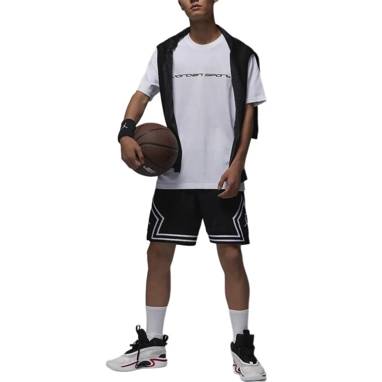 Футболка мужская белая Jordan Sport Dri-FIT — фото 4