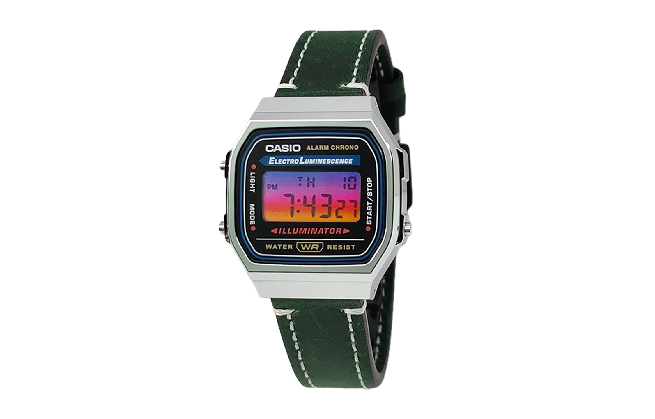 

CASIO Мужские часы Retrofit Series с кварцевым механизмом и ремешком из натуральной кожи, черный циферблат