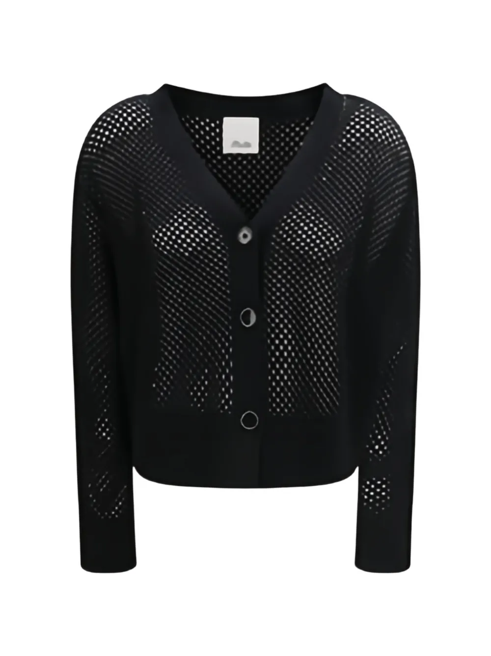 

Кардиган на пуговицах с v-образным вырезом из сетки ALLUDE, черный