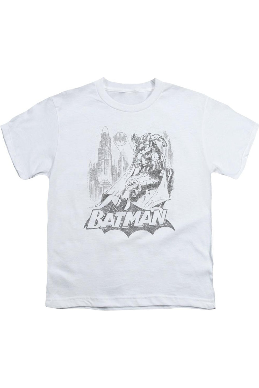 

Футболка с эскизом летучей мыши Batman для детей Gildan, белый