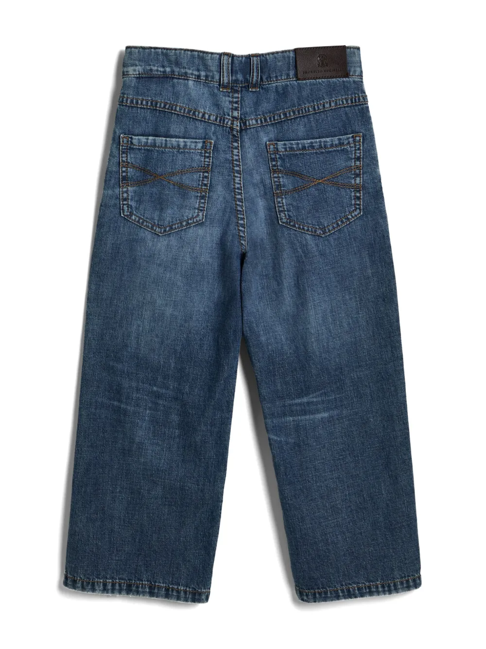 Джинсы с пятью карманами Brunello Cucinelli Kids, синий — фото 2