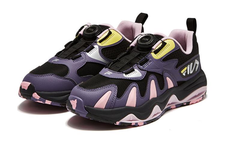 FILA KIDS Детские тренировочные кроссовки Low Top, Abrasion Resistant, Breathable, Purple Black — фото 4