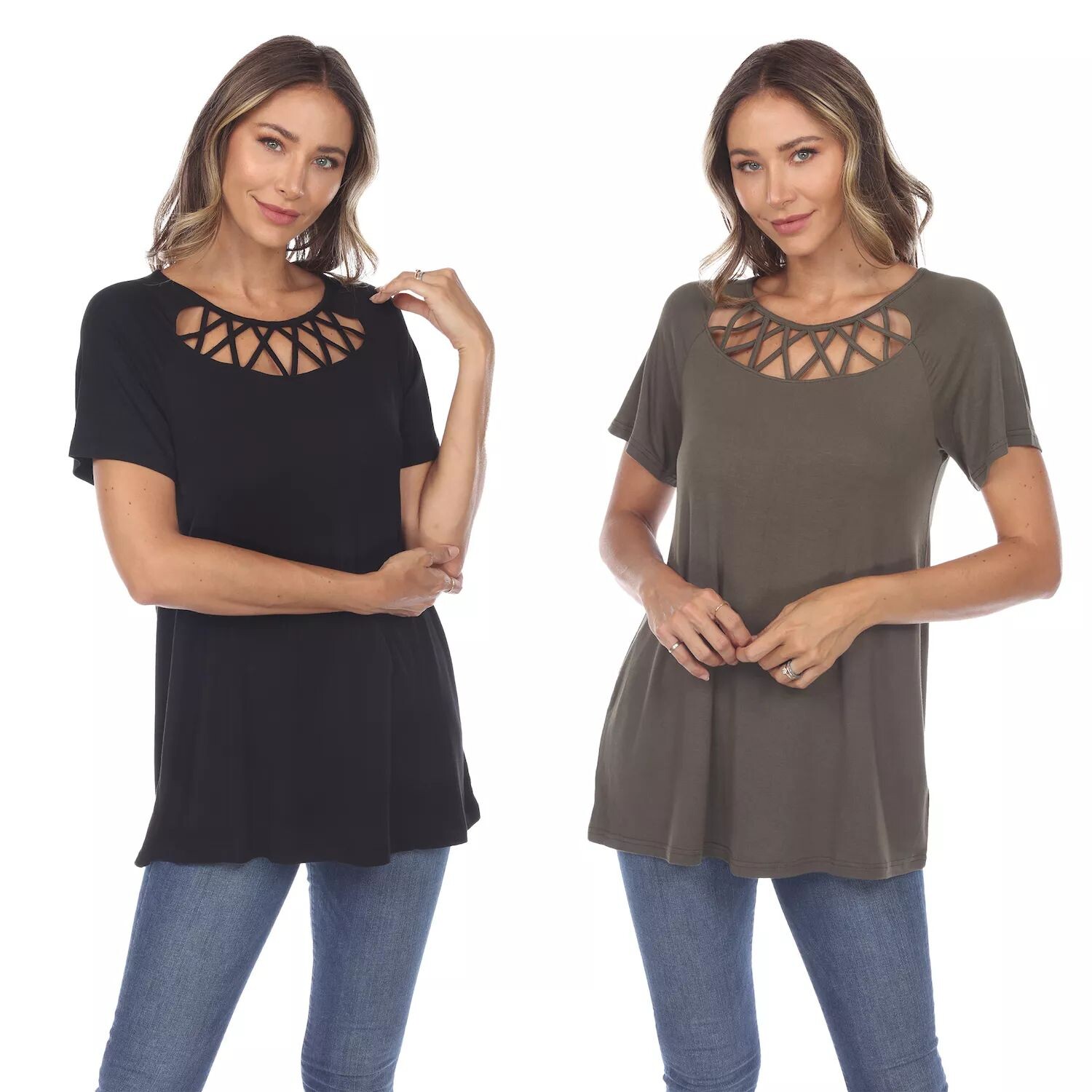

Комплект из 2 топов с короткими рукавами с перекрещенными крестиками Essential WM Fashion