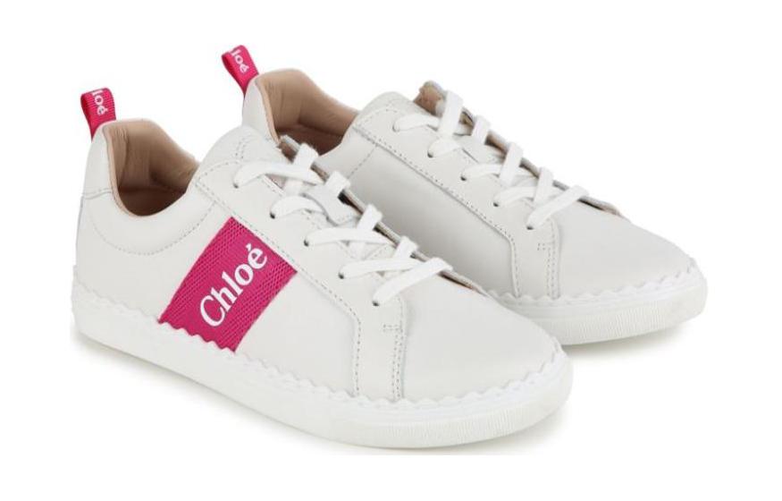 Chloé Детские низкие скейтбордистские кроссовки Chloe, белые — фото 3