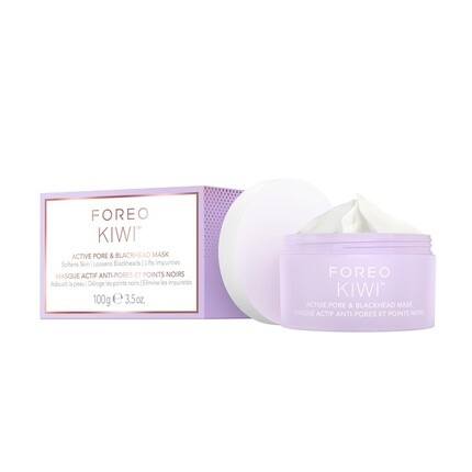 

Маска KIWI Active Pore & Blackhead Mask 100 г - Устранение черных точек, глиняная маска и увлажняющее средство с маслом жожоба, сужающая поры, очищающая и детокс-маска для лица, веганская и не тестируется на животных, для всех типов кожи Foreo